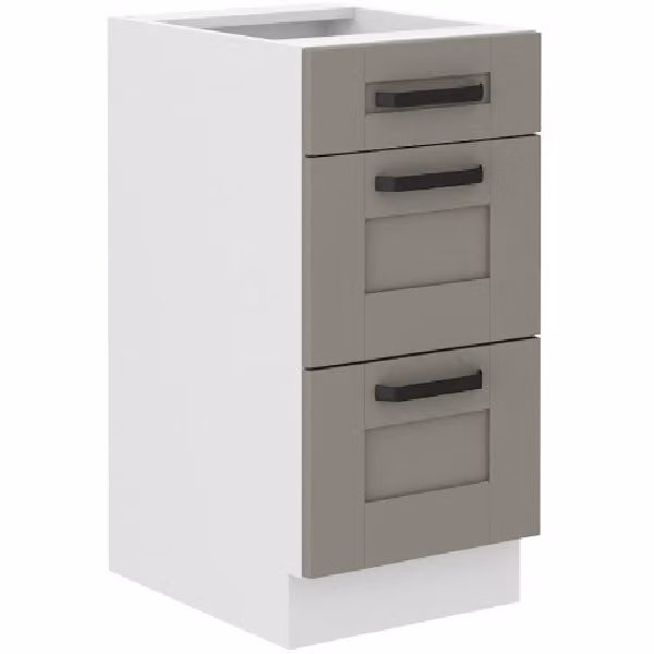 Mobile da cucina con cassetti LAILI - larghezza 40 cm, grigio chiaro / bianco