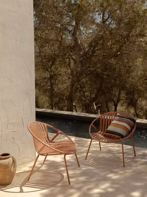 Set di 2 poltrone da giardino Barow Kenay Home colore terracotta
