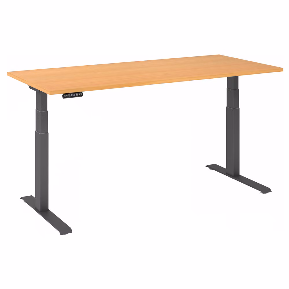 Scrivania regolabile in altezza XDKB | 2 motori | 120 - 180 cm | elettrica, dimensioni piano:180 x 80 cm, colore piano:faggio, colore struttura:grafite