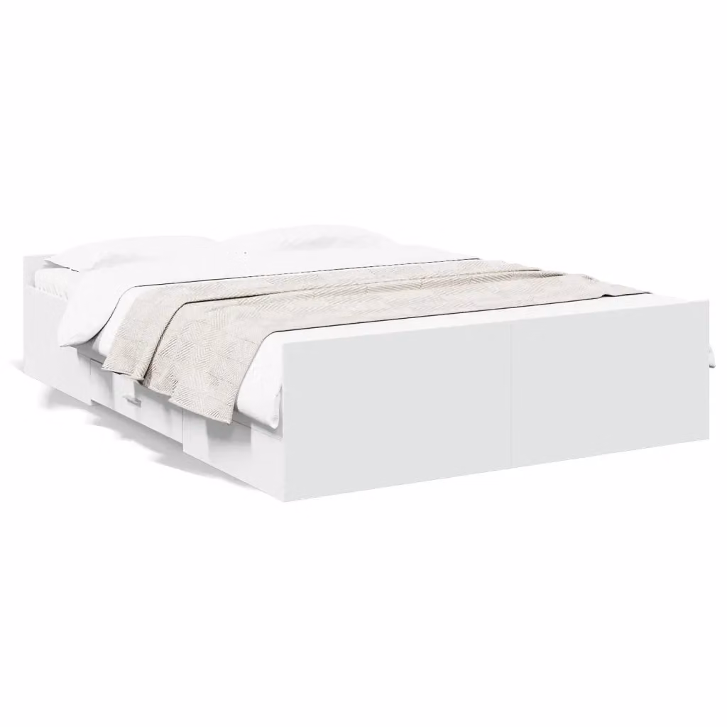 vidaXL Giroletto con Cassetti Bianco in Legno Multistrato L: 138 cm, P: 193 cm, H: 300 cm – 2