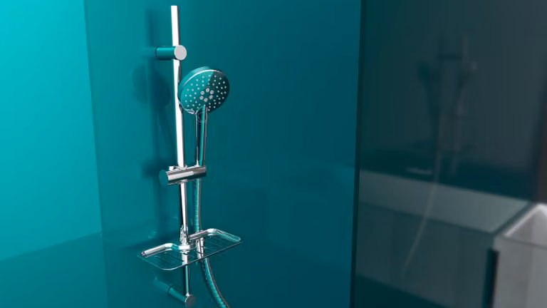 Set doccia eisl RIMINI, soffione con tubo flessibile e supporto, sistema doccia senza rubinetteria, soffione cromato