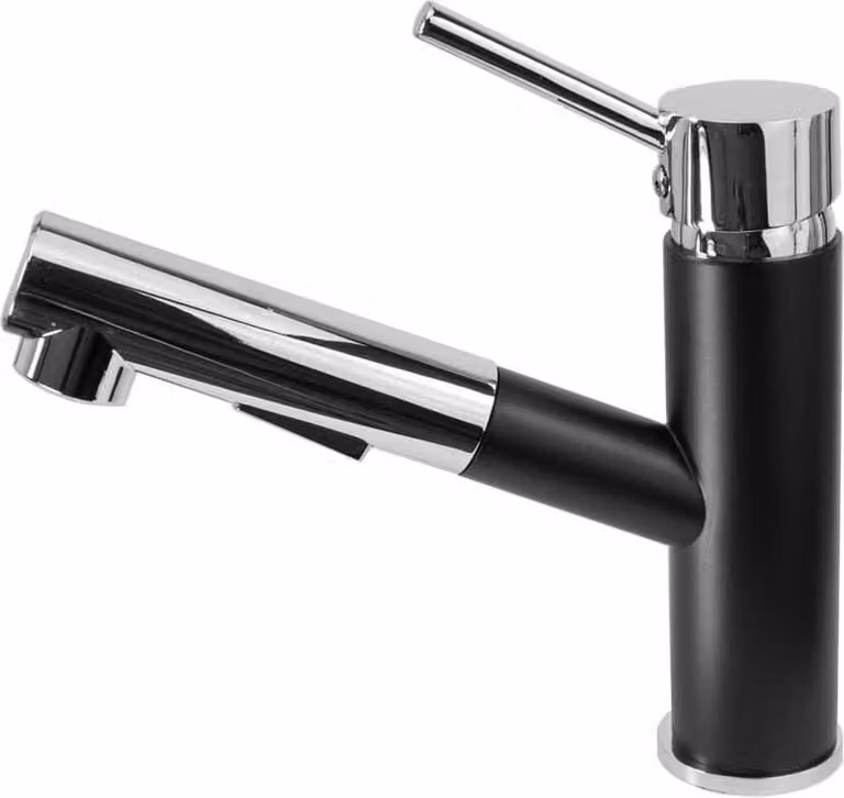 Miscelatore per cucina Miscelatore per lavello Miscelatore estraibile per cucina con spray; nero