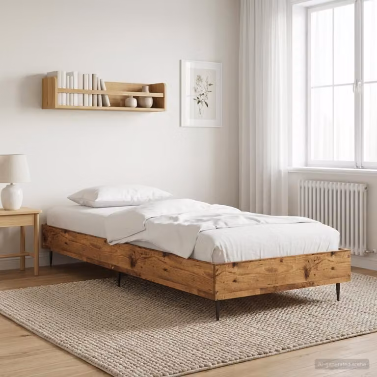 Struttura del letto moderna vidaXL in legno color marrone L 200 x P 80 x H 83 cm