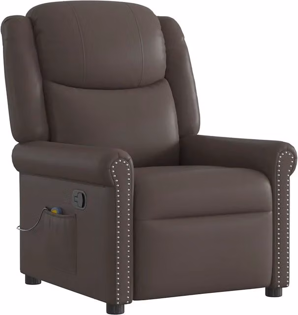 Poltrona | Sedia Relax Reclinabile Marrone in Similpelle Lucida