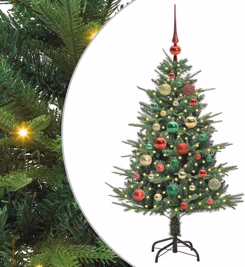 Albero di Natale artificiale preilluminato con pallina verde