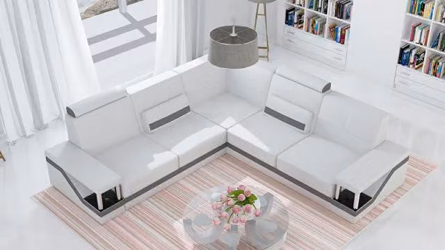 Ledersofa Poster Eckgarnitur Sofas Leder Garnitur Eckcouch Sofa + USB