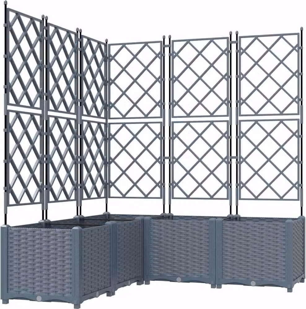 Vaso da giardino 5 pcs Grigio Chiaro 120 x 120 x 143 cm