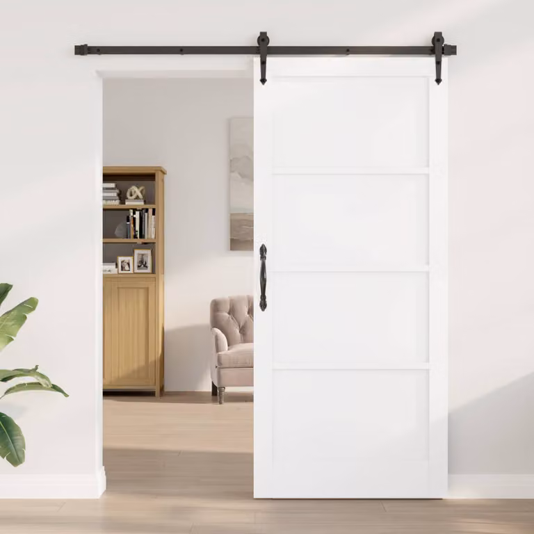 Porta interna scorrevole vidaXL in legno compensato bianco stile rustico L: 93 cm, H: 211 cm