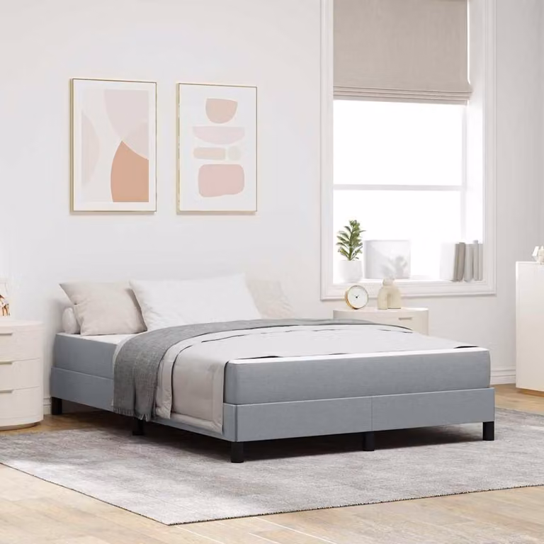 Maison Exclusive - Letto boxspring grigio chiaro 140 x 200 cm tessuto