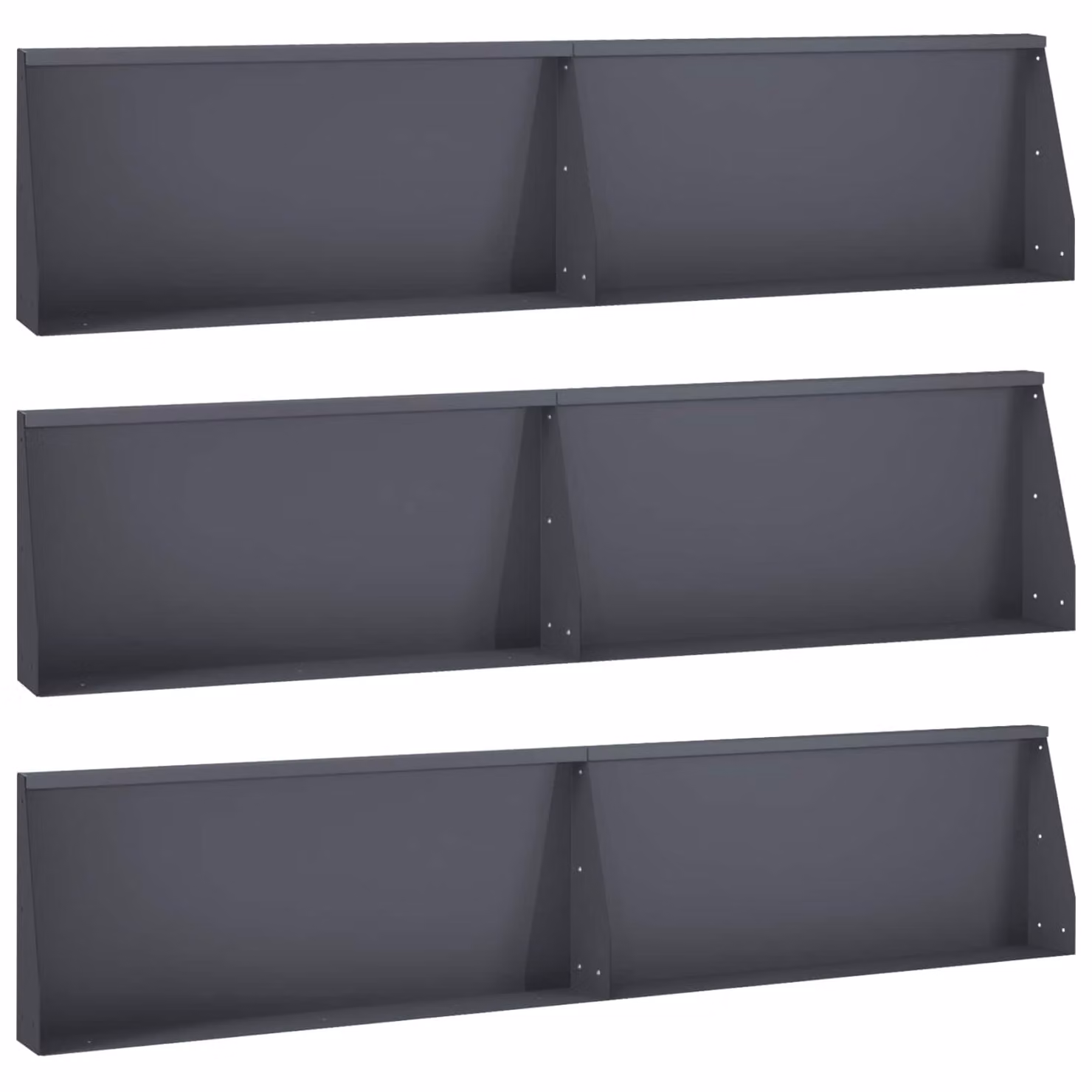 Set di 6 muri di contenimento vidaXL in acciaio color antracite, L: 100 cm, H: 30 cm, P: 12 cm