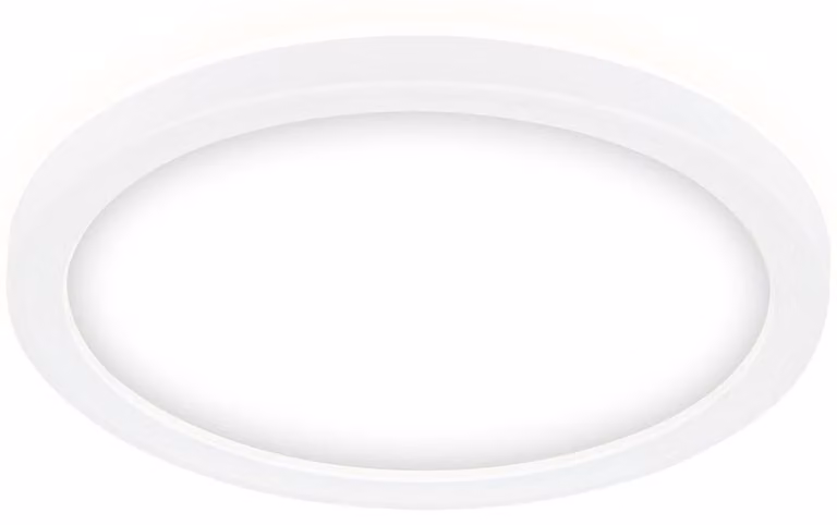 Slim LED plafonaria Ø19 cm? piatta, 12W, 1400 lm, bianco neutro, retroilluminata, bianca
