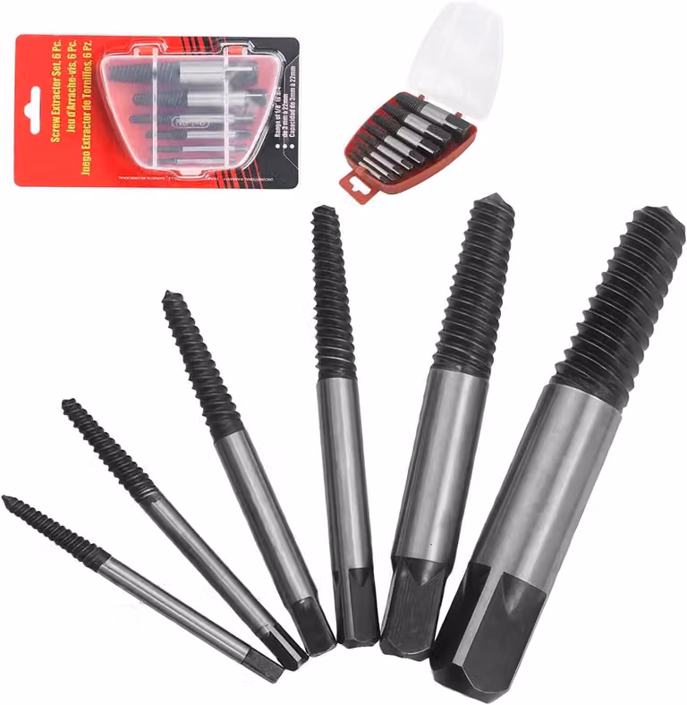 Set di estrattori per viti a sinistra, 1 pezzo, per viti bloccate, utensile per il fai-da-te