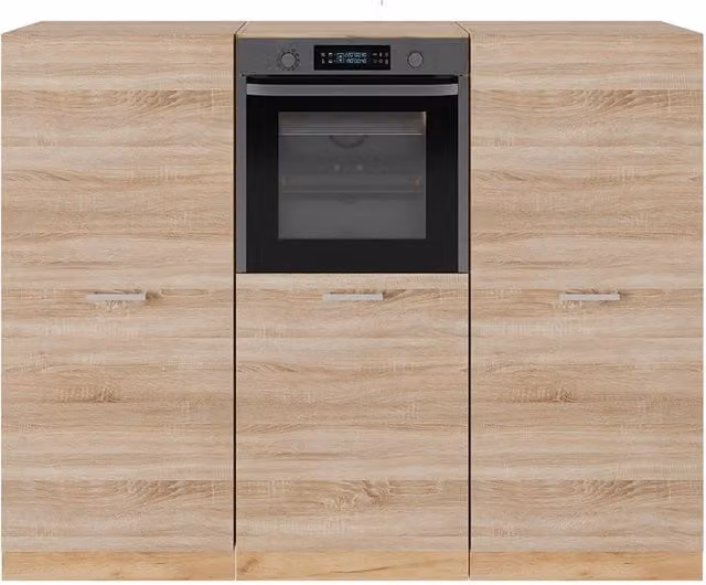 Cucina componibile moderna Vicco R-Line in rovere dorato, larghezza: 180 cm