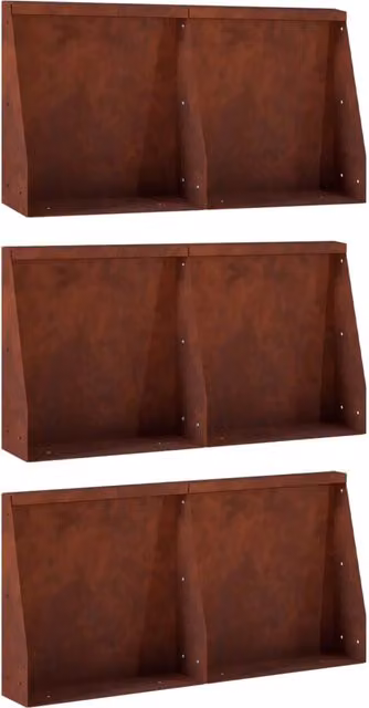 Set di 6 muri di contenimento vidaXL in acciaio Corten marrone, L/P/H: 40 x 12 x 40 cm