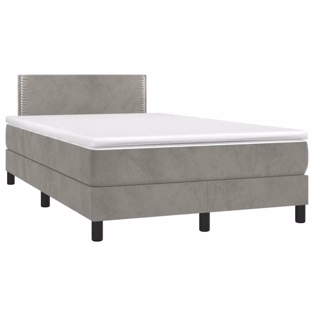 Maison Exclusive - Giroletto a Molle con Materasso Grigio Chiaro 120x190cm Velluto