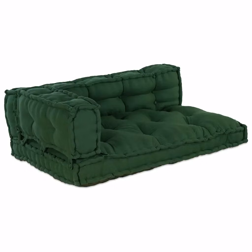 Set di 3 cuscini per divano pallet vidaXL in tessuto traspirante verde L: 120 cm, P: 80 cm, H: 38 cm – 2