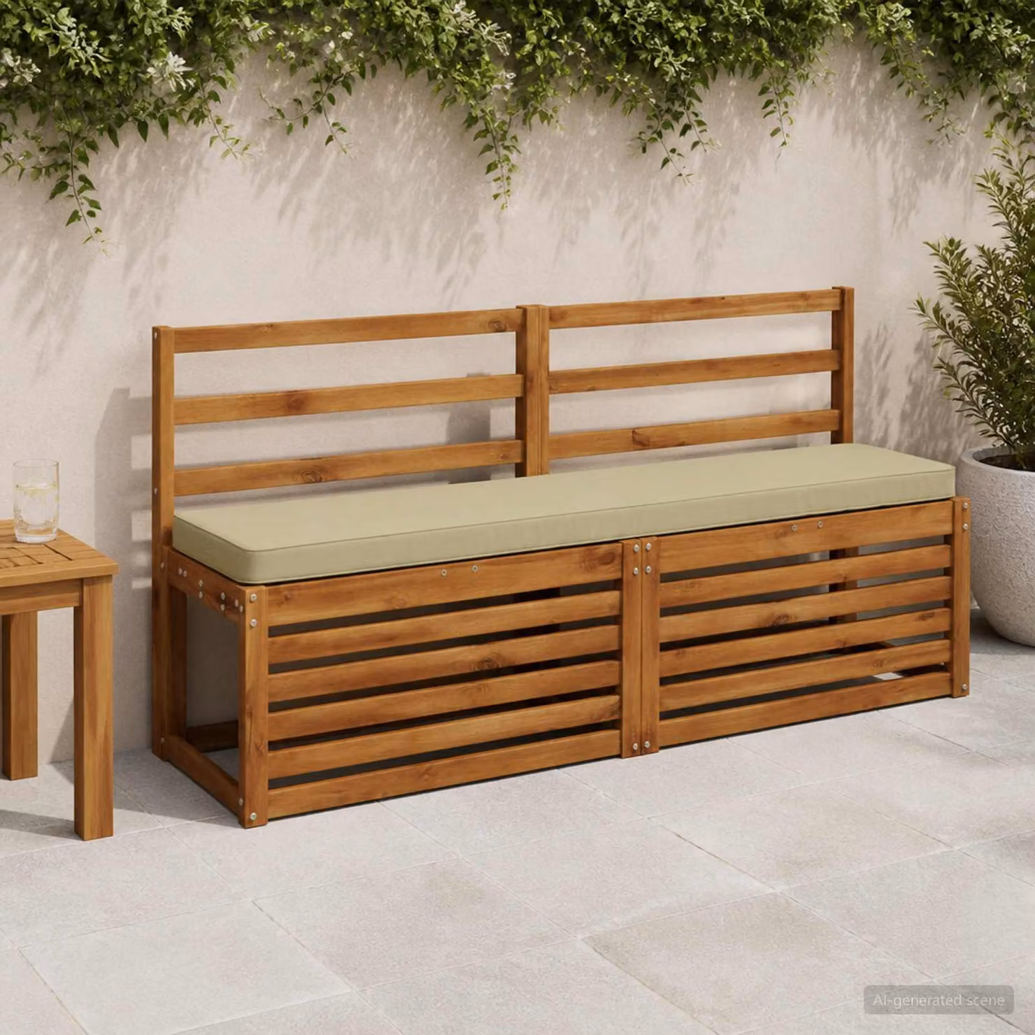 Cuscino per Panchina vidaXL in Poliestere con Rivestimento Lavabile e Resistente ai Raggi UV, Disponibile in Verde o Beige