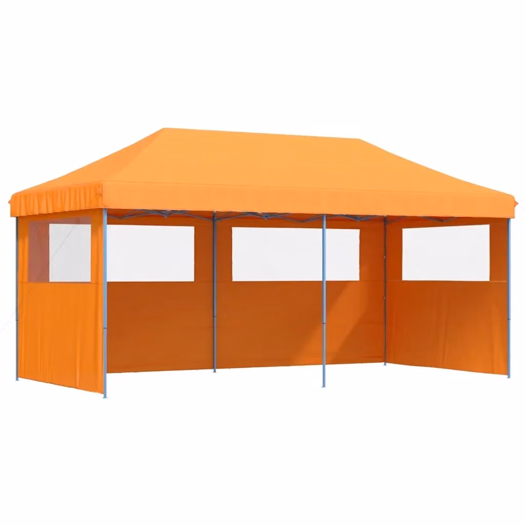 Tendone per feste pieghevole pop-up con 3 pareti vidaXL arancione e blu L/P/H: 580 x 292 x 315 cm – 2