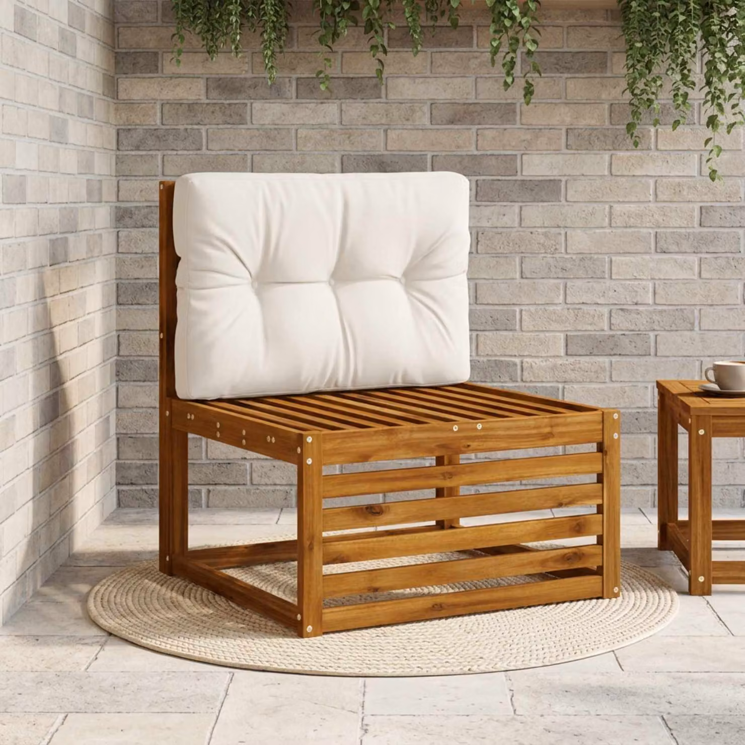 Cuscino per schienale di pallet vidaXL VIANEN in poliestere bianco con rivestimento rimovibile e resistente ai raggi UV