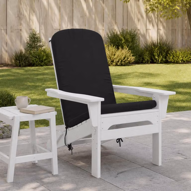 vidaXL Cuscino per Lounger da Sole GEMERT Nero in Poliestere con Rivestimento Lavabile e Resistente ai Raggi UV