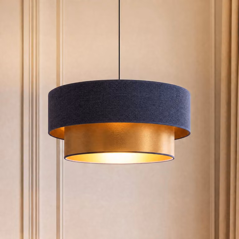 Lampada a sospensione Dorina Duolla, Blu, Camera da letto, Tessuto / Stoffa / Seta, Giovanile, Lampada a sospensione
