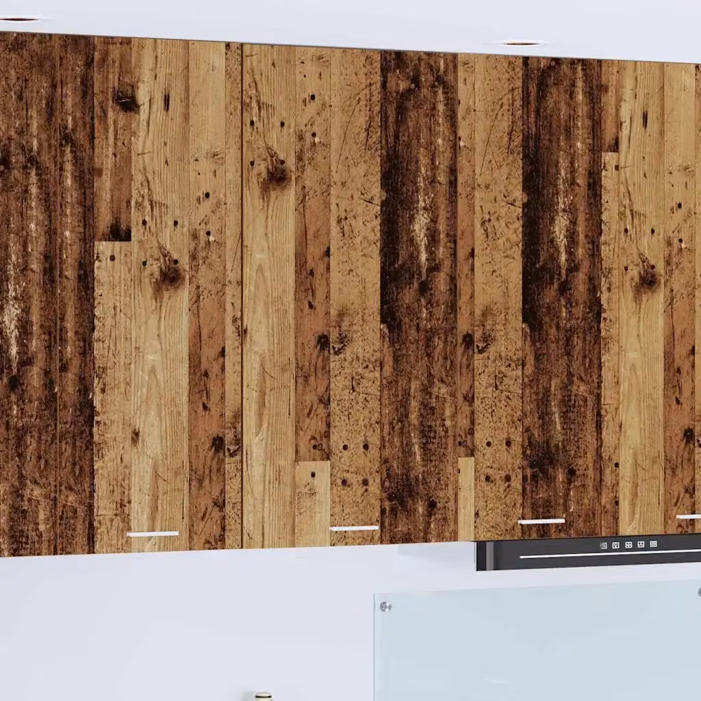 Armadio pensile da cucina vidaXL in legno e MDF, colore bianco e marrone, L 50 cm x P 31 cm x H 100 cm