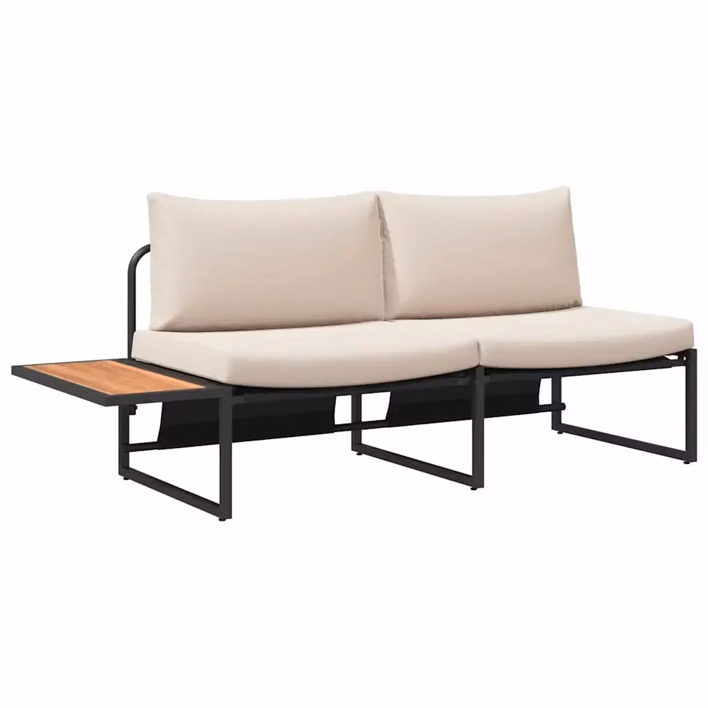 Divano da giardino moderno vidaXL beige con cuscini in tessuto resistente ai raggi UV e struttura in acciaio L: 200,5 cm, P: 70 cm, H: 85,5 cm – 2