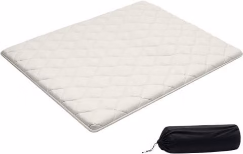 Materasso Futon Giapponese VEVOR Queen Size, Tatami Pieghevole a 9 Strati per Meditazione e Yoga, Bianco, L: 203,2 cm, P: 152,4 cm, H: 6,35 cm