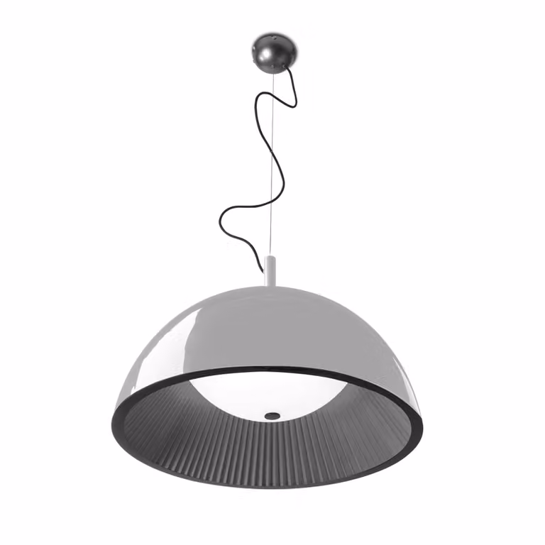 Lampada a sospensione "Umbrella", diametro 1000 mm, attacco E27, 15W, finitura argento, 1500 lumen