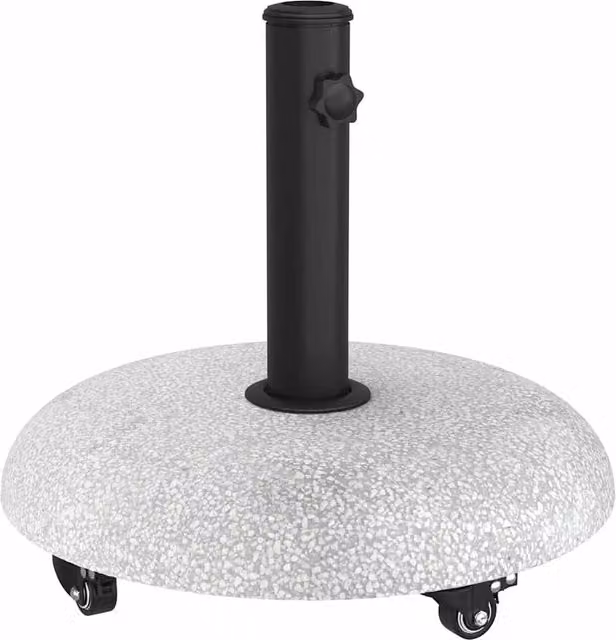 Base per ombrellone rotonda e arrotolabile 45 x 45 x 40 cm design moderno cemento grigio chiaro 02_0058885