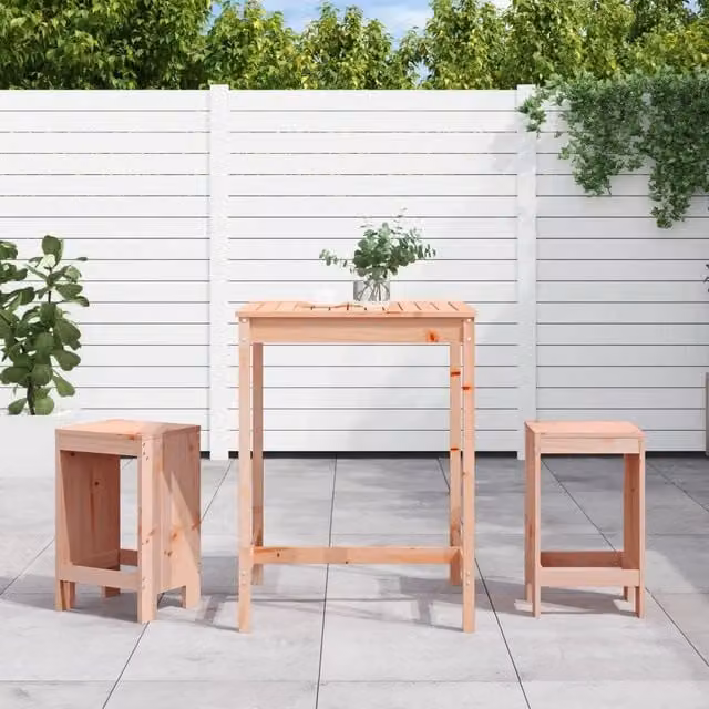 Set da Bar da Giardino 3 pz vidaXL in Legno di Douglas Marrone