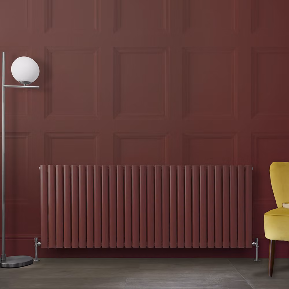 Radiatore di Design Orizzontale Rosso (Booth Rosso) - 635mm x 1647mm - Pannello Doppio  - Revive