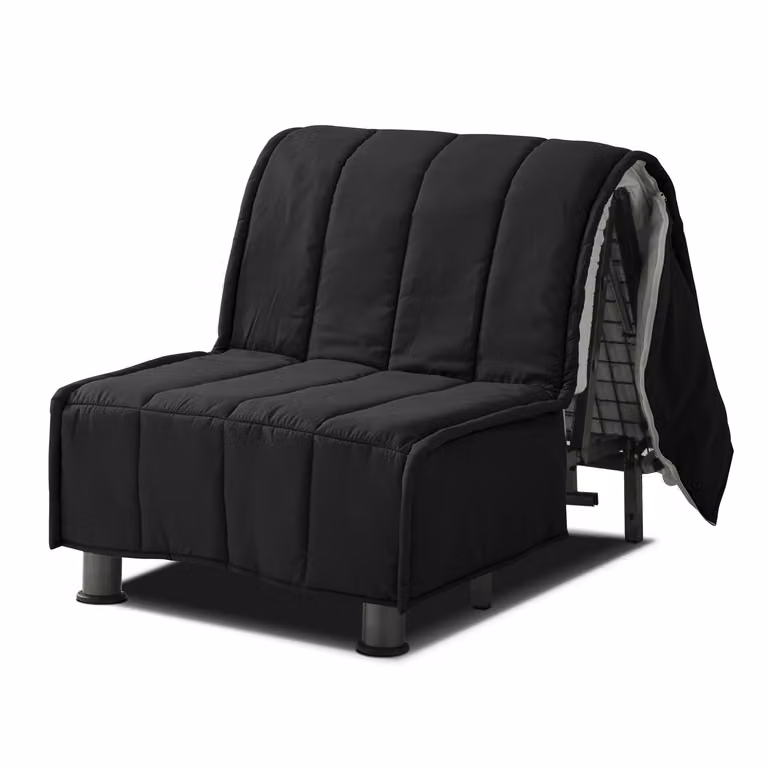 Copertura Divano Letto + Cuscini EVENING 80x190 cm Nero