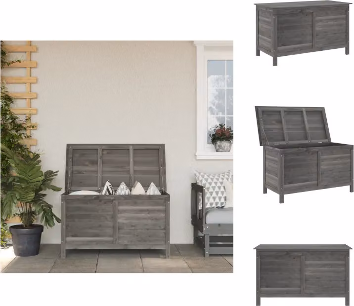 vidaXL Cassapanca da giardino antracite 99x49,5x58,5 cm in legno massello di abete - Cassette da giardino