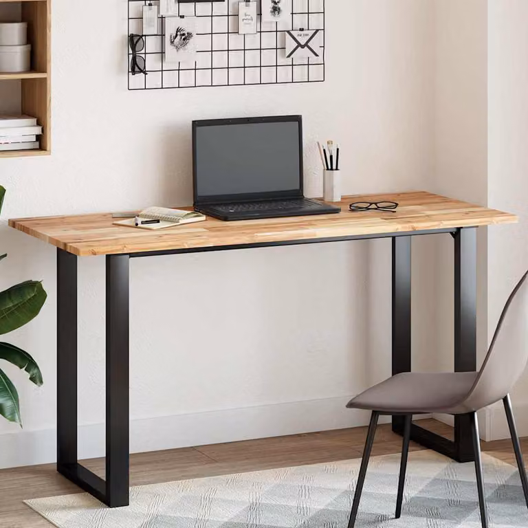 Piano Tavolo Rettangolare in Legno Massello di Acacia Marrone vidaXL L: 120 cm, P: 60 cm, H: 2 cm