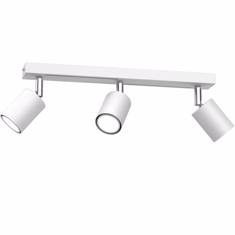 Lampada da soffitto Striper bianco opaco-cromata 3xGU10x8W in metallo, dimensioni: 14,5x40x5,5 cm, IP20, Luminex
