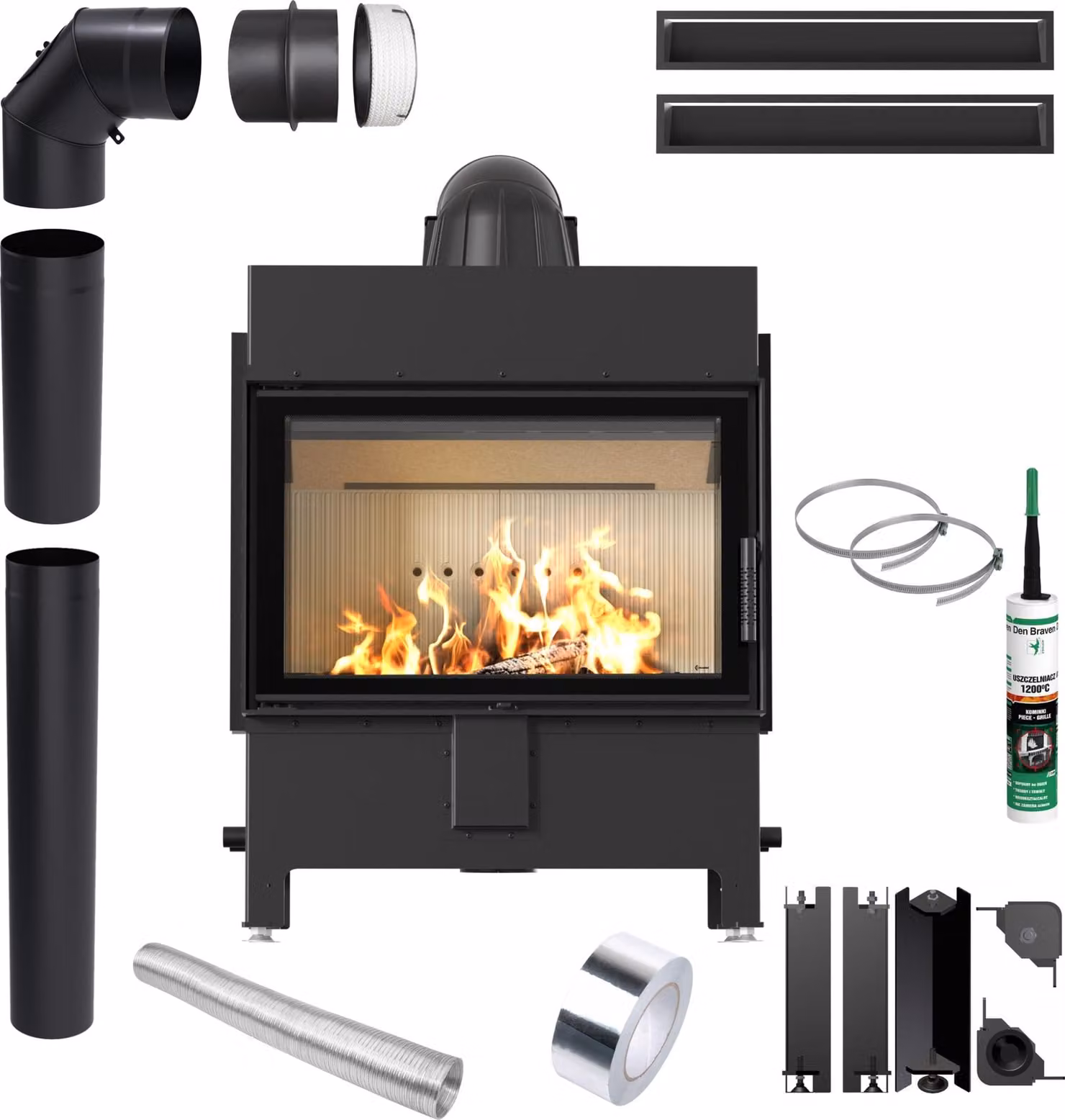 Camino KRATKI LUCY 14 kW Ø200 Ecodesign Set di tubi Luft