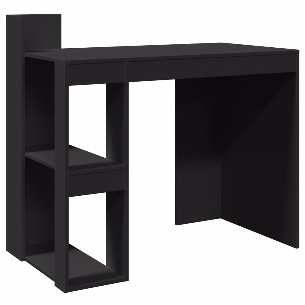 Scrivania Ufficio Nera 103,5x56,5x94 cm in Legno Multistrato