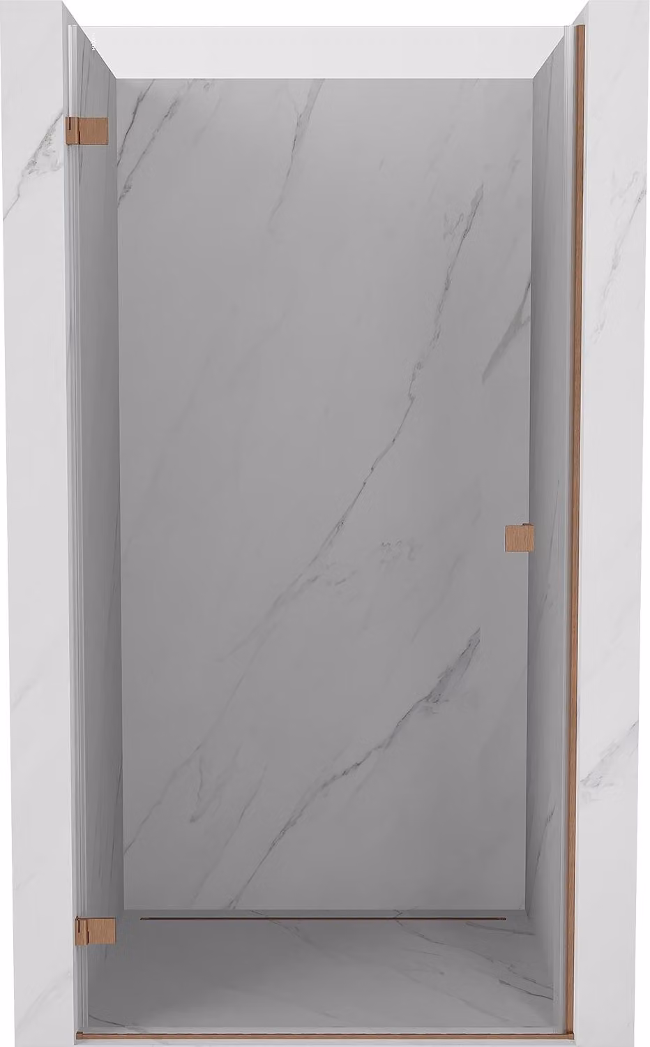Mexen Lunar-B porta doccia a battente sinistra 95 cm, trasparente, rame spazzolato - 832-095-000-65-00-L