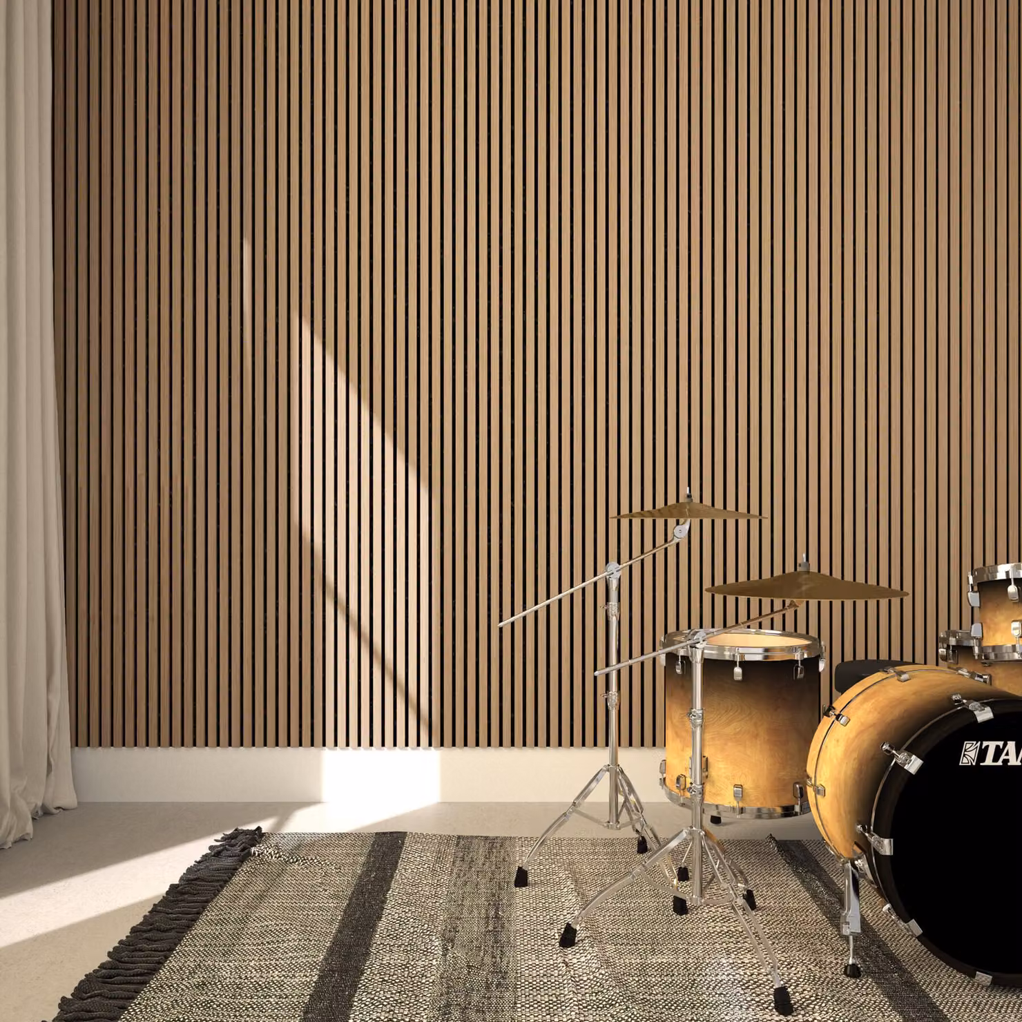 Pannelli acustici Sonic Wall II tectake effetto legno rovere marrone in MDF – 2