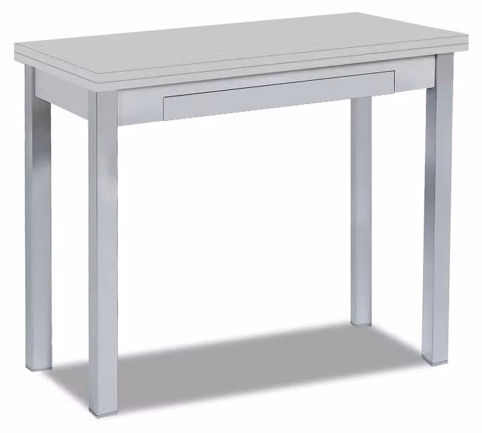 Tavolo da cucina, stile libro, metallo, grigio, 80x40 cm