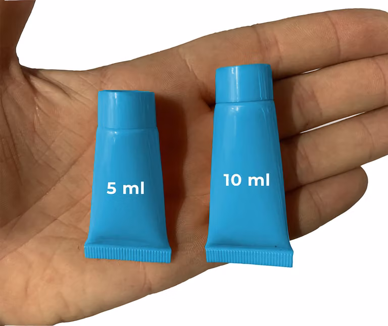 Set di 50 tubi cosmetici ricaricabili (10 ml, blu)