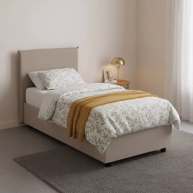 Asio, Letto Singolo Contenitore Made in Italy, Grigio Tortora