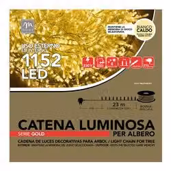 Ghirlanda Luminosa LED Mercury con 1152 Luci Bianco Caldo e 8 Giochi di Luce, Filo Trasparente, IP44 (23 + 3 m)