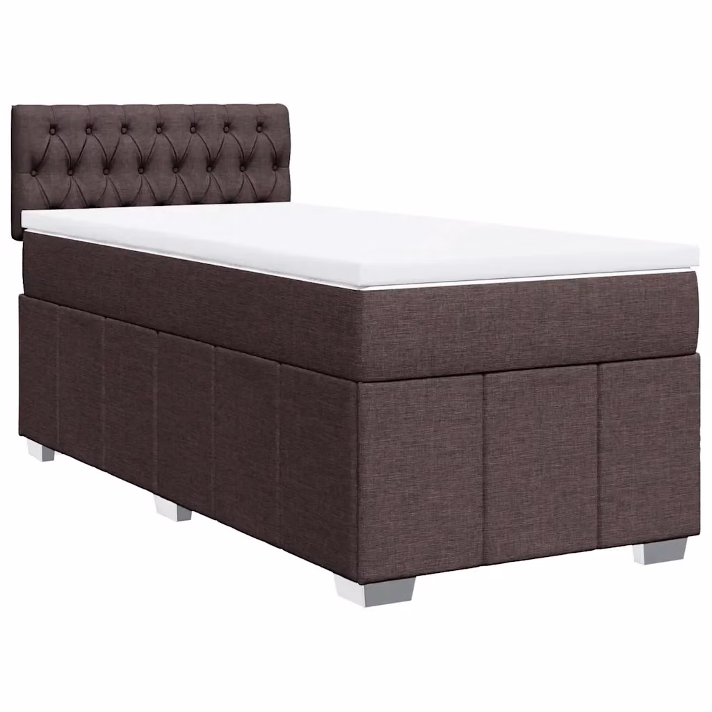 Letto ibrido vidaXL con giroletto a molle e materasso, marrone e bianco, L 90 cm x P 200 cm – 2
