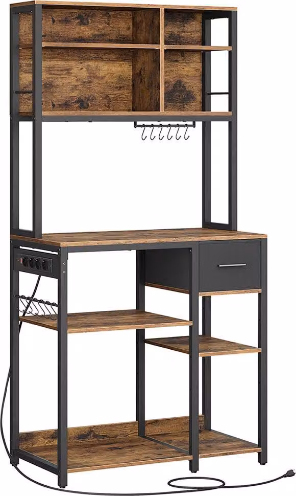 Scaffale per cucina – Scaffale per magazzino – Organizzatore – Stile vintage – 40 x 80 x 180,4 cm