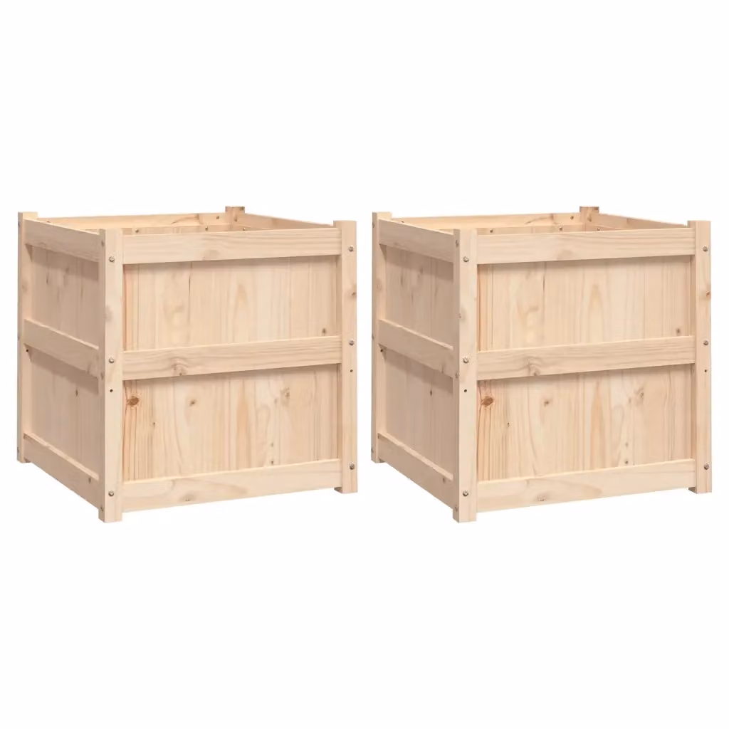 Set di 2 fioriere da giardino vidaXL in legno per orto e giardini ornamentali L/P/H: 60 x 60 x 60 cm – 2