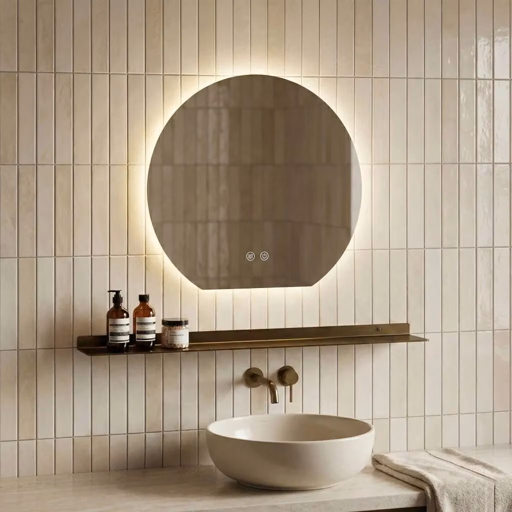 Specchio da parete ovale con LED e comando touch Rea Fabio L: 70 cm – 2