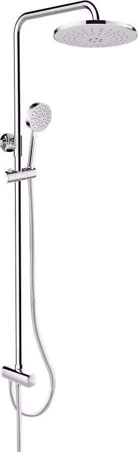 Set doccia Mereo con asta doccia, flessibile, mano e piatto doccia rotondo, grigio - CB95001SG1