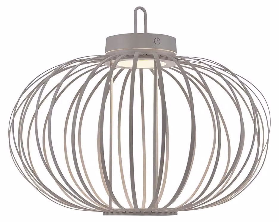 Lampada a sospensione/da tavolo a LED, colore grigio-beige, con dimmer touch, diametro 46 cm